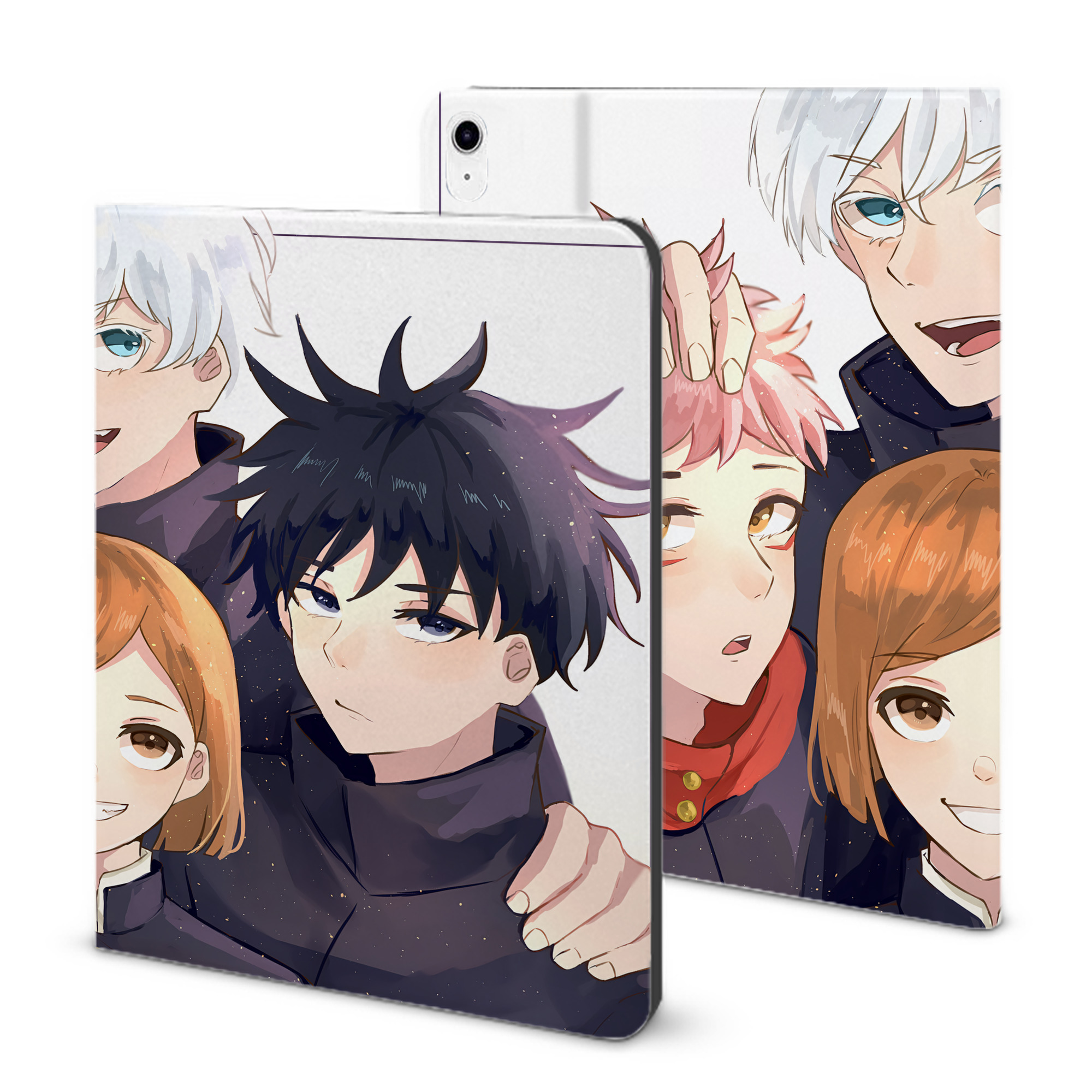 （画像用） 呪術廻戦 Jujutsu Kaisen IPad ケース ブック型 PUレザー TPU 耐衝撃 軽量 薄型 ペン収納なし 全面保護 IPad 各モデル対応